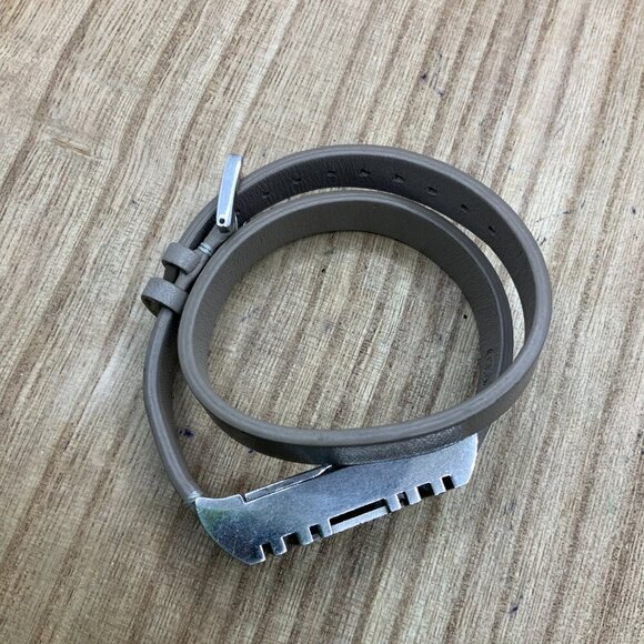 Tory Burch Silver Tone Light Gray Wrap Leather Fitbit Flex Bracelet - Picture 6 of 6